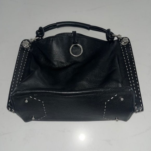 BCBG MaxAzria Black Purse with White Stitching - Picture 2 of 5